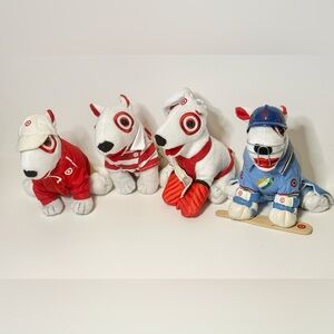 Bullseye Target Dog Plush Lot of 4 All Edition 1 India Chef Rugby Track Suit